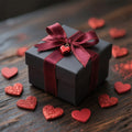 Black & Red Ribbon Gift Box