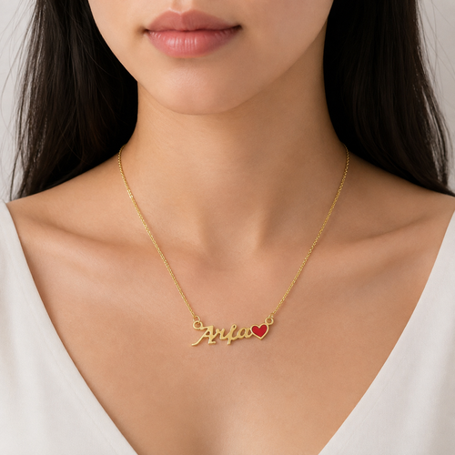 Arfa Heart Name Necklace