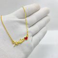Arfa Heart Name Necklace