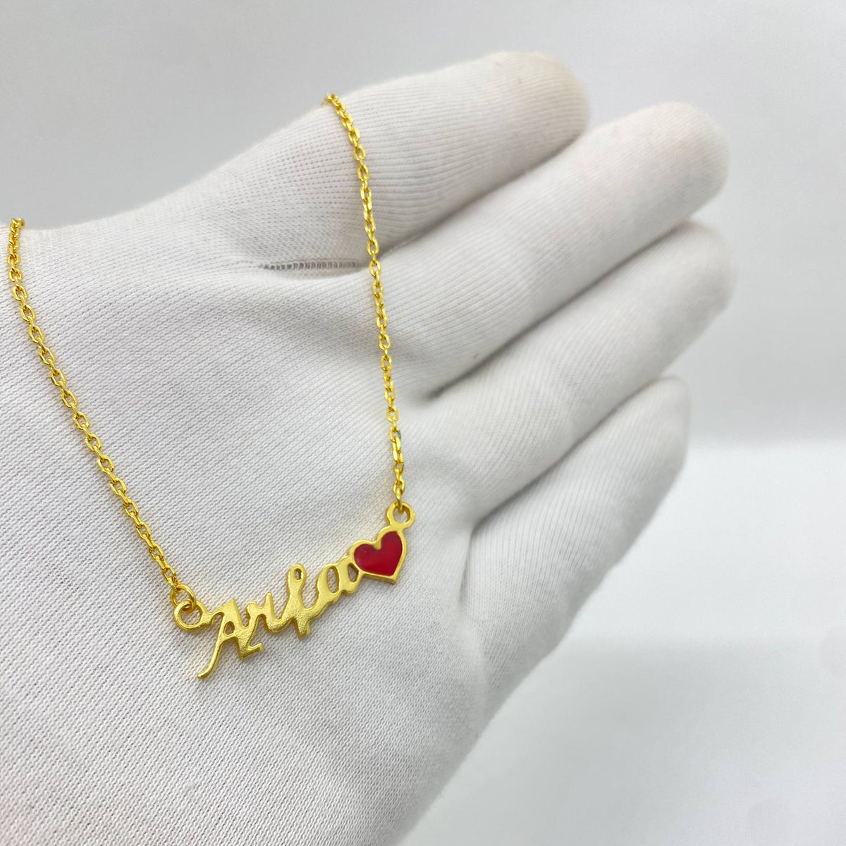 Arfa Heart Name Necklace