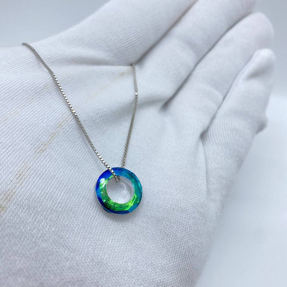 Aurora Crystal Circle Necklace