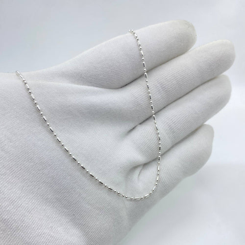 Bead & Bar Silver Chain
