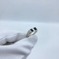 Black Double Inlay Silver Men’s Ring