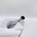 Black Oval Stone Silver Men’s Ring