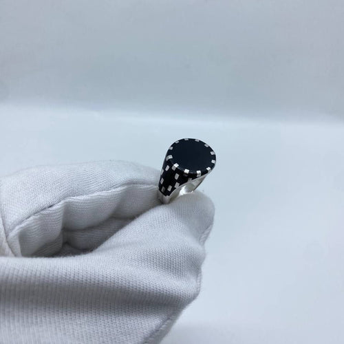 Black Square Signet Silver Men’s Ring