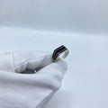 Black Triple Stripe Silver Men’s Ring