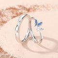 Blue Butterfly Couple Ring