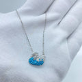 Blue Crystal Swan Necklace