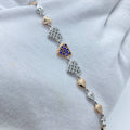 Blue Crystal Two Tone Heart Bracelet