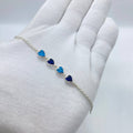 Blue & Navy Heart Link Bracelet