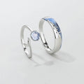 Blue Wave Couple Ring