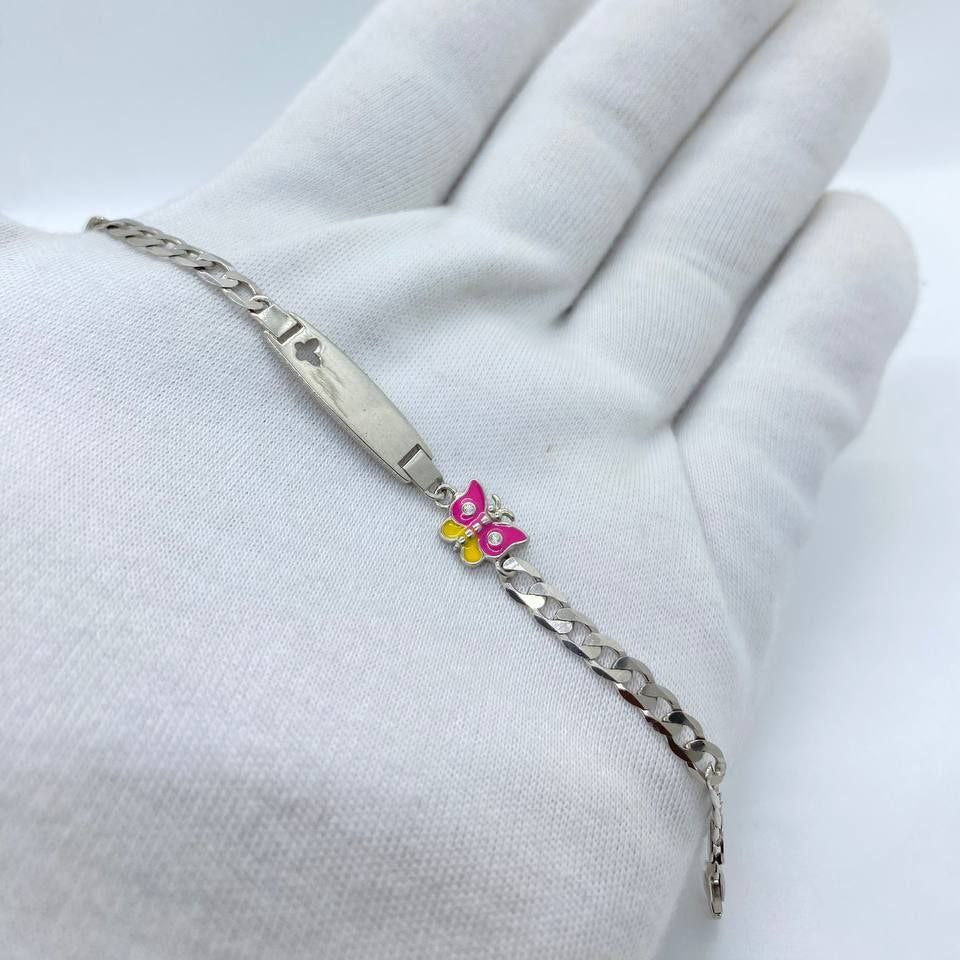 Butterfly ID Yellow Silver Bracelet