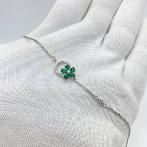 Celeste Emerald Floral Bracelet
