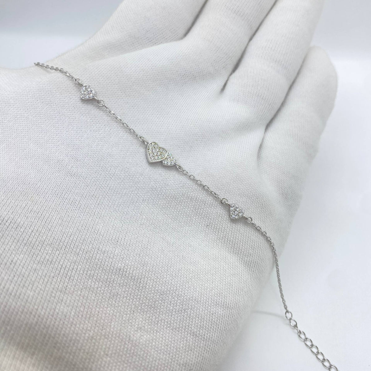 Celeste Triple Heart Silver Bracelet