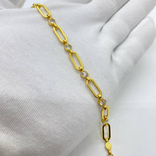 Celestial Link CZ Gold Bracelet