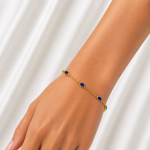 Cobalt Gem Gold Bracelet
