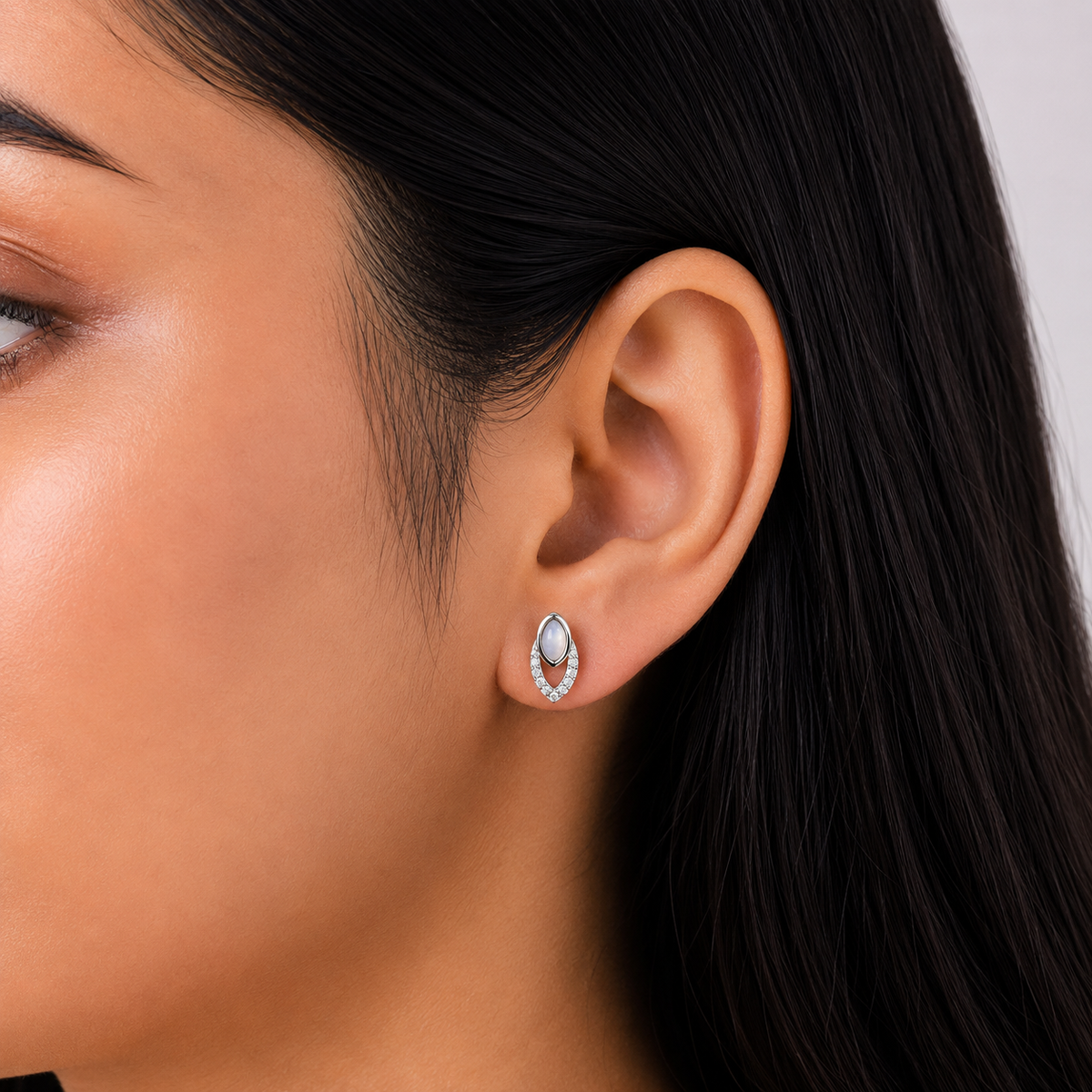 Elegant Opal Leaf Earring