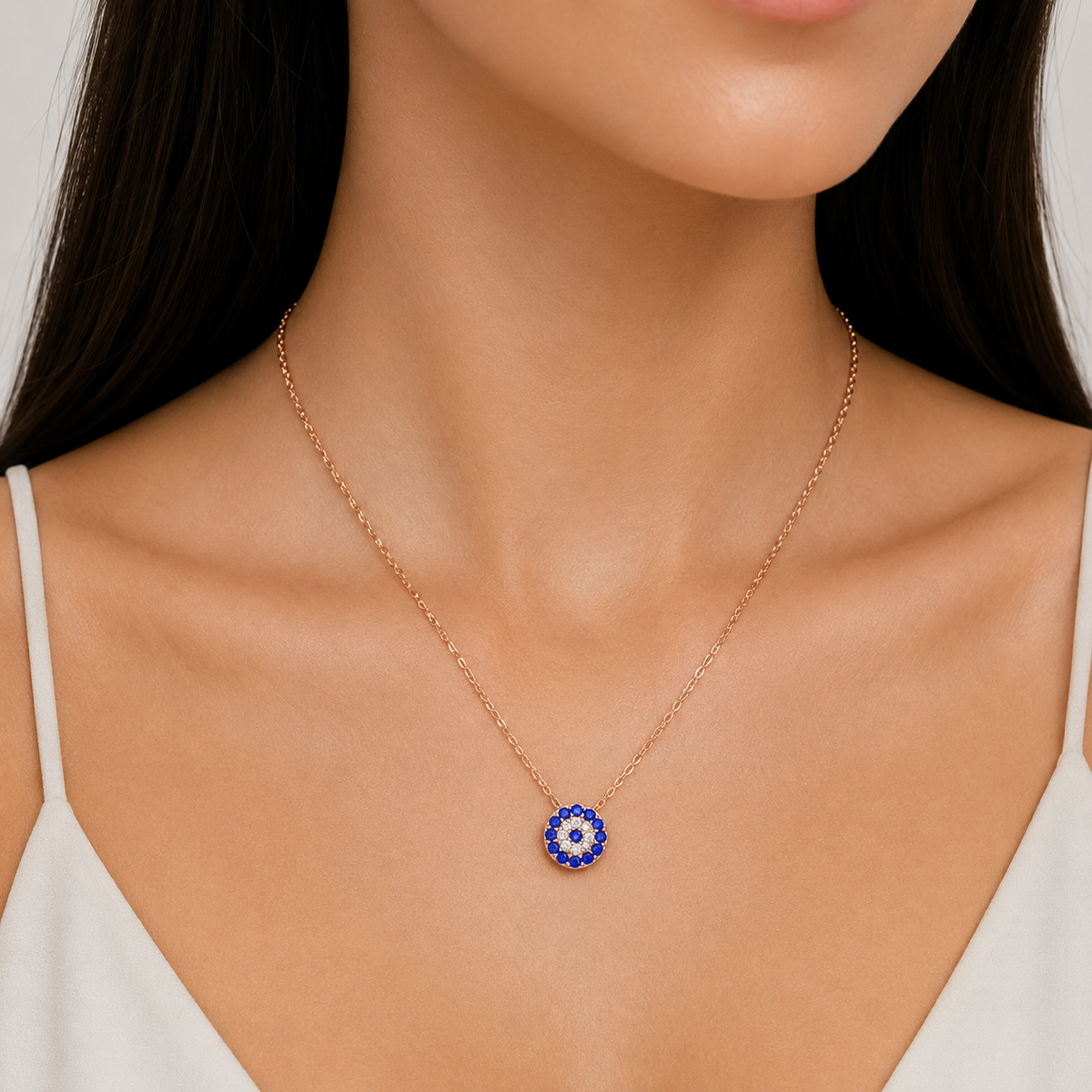 Rose-Gold Evil Eye Necklace