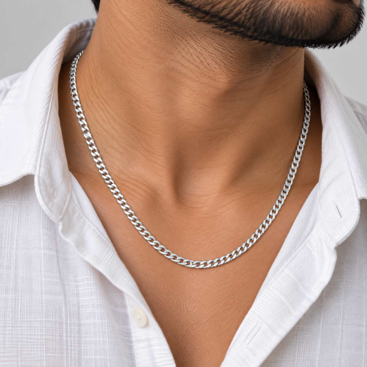 Classic Curb Link Silver Chain