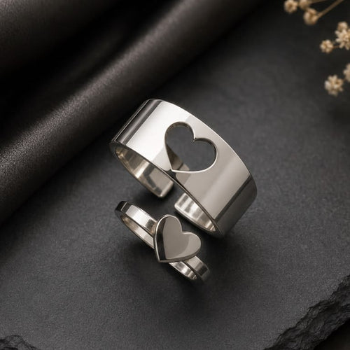 Classic Solitaire Couple Ring