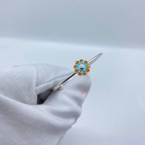 Colorful Daisy Kids Silver Bangle