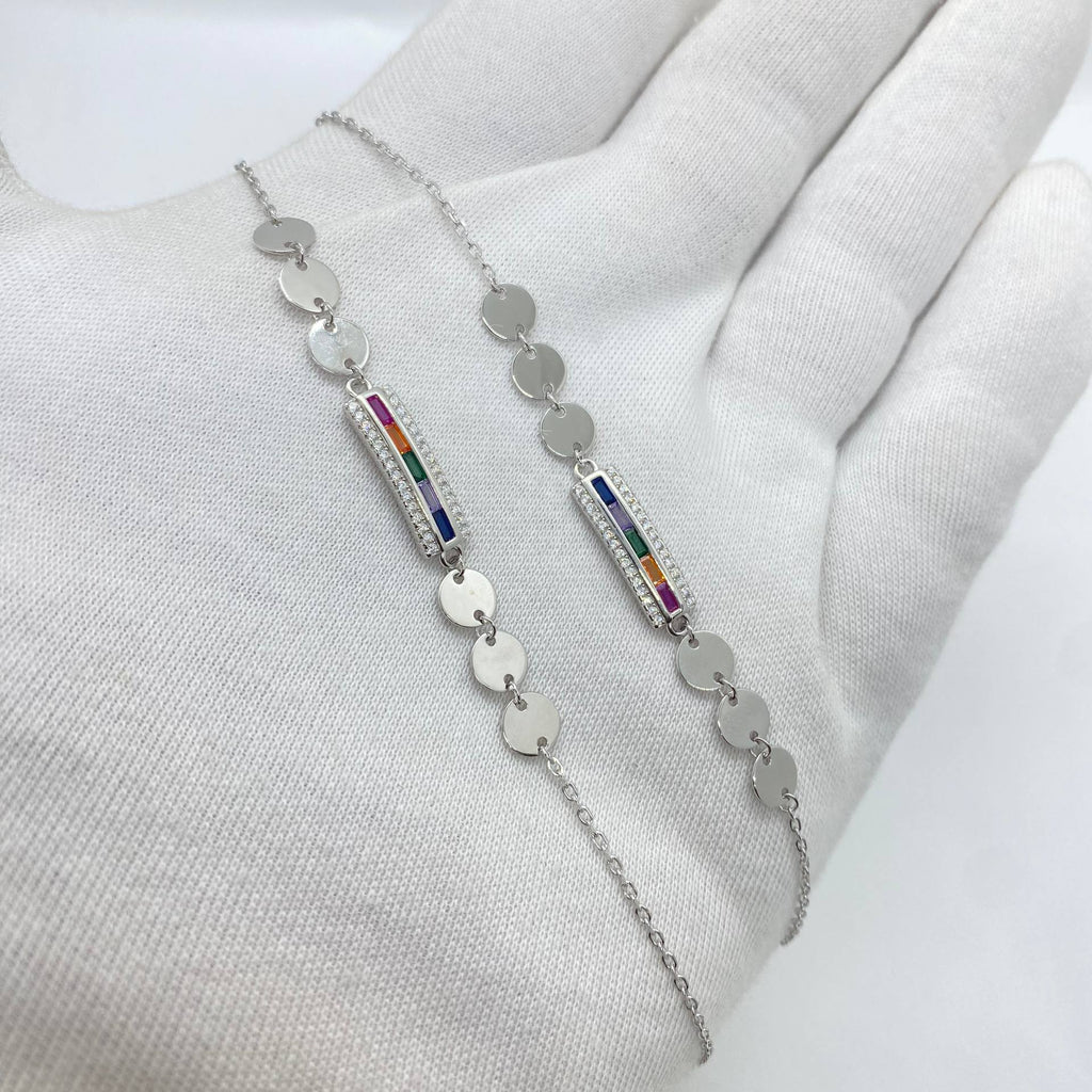 Colorful Silver Anklets