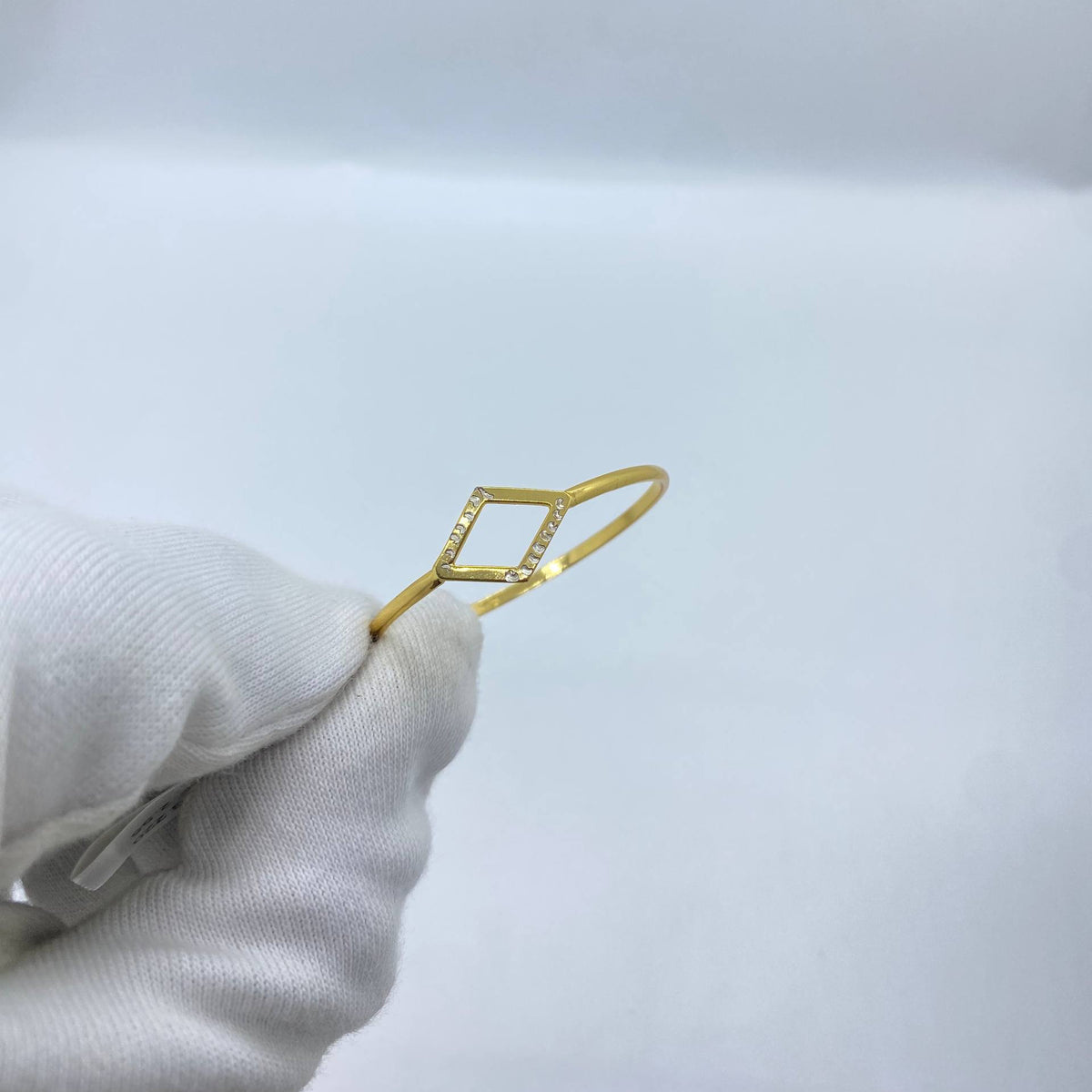 Crystal Diamond Frame Gold Bangle