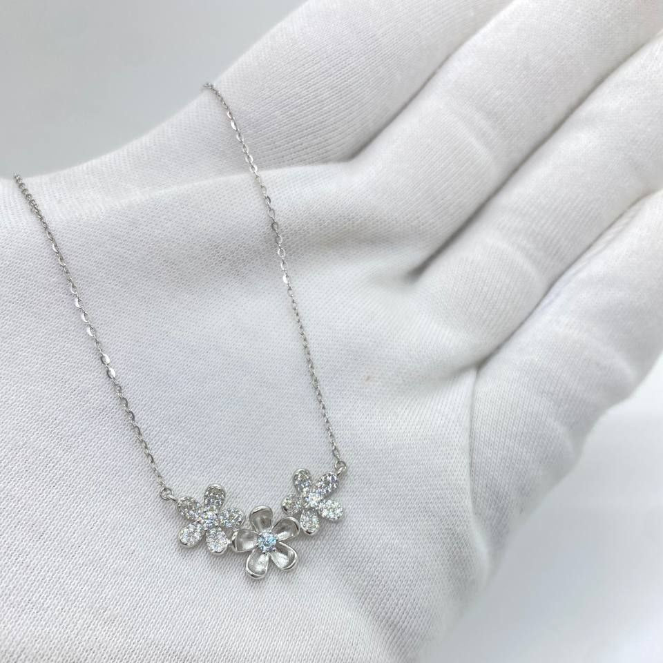 Crystal Floral Cluster Necklace