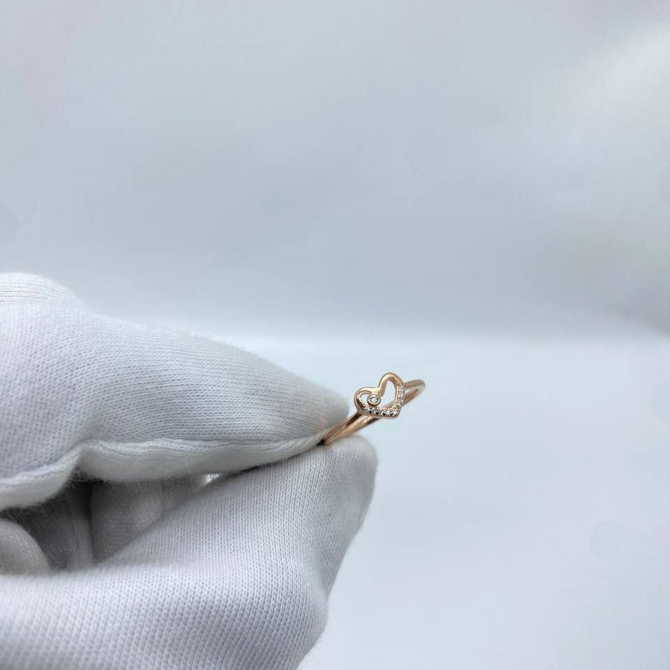 Crystal Heart Rose Gold Ring