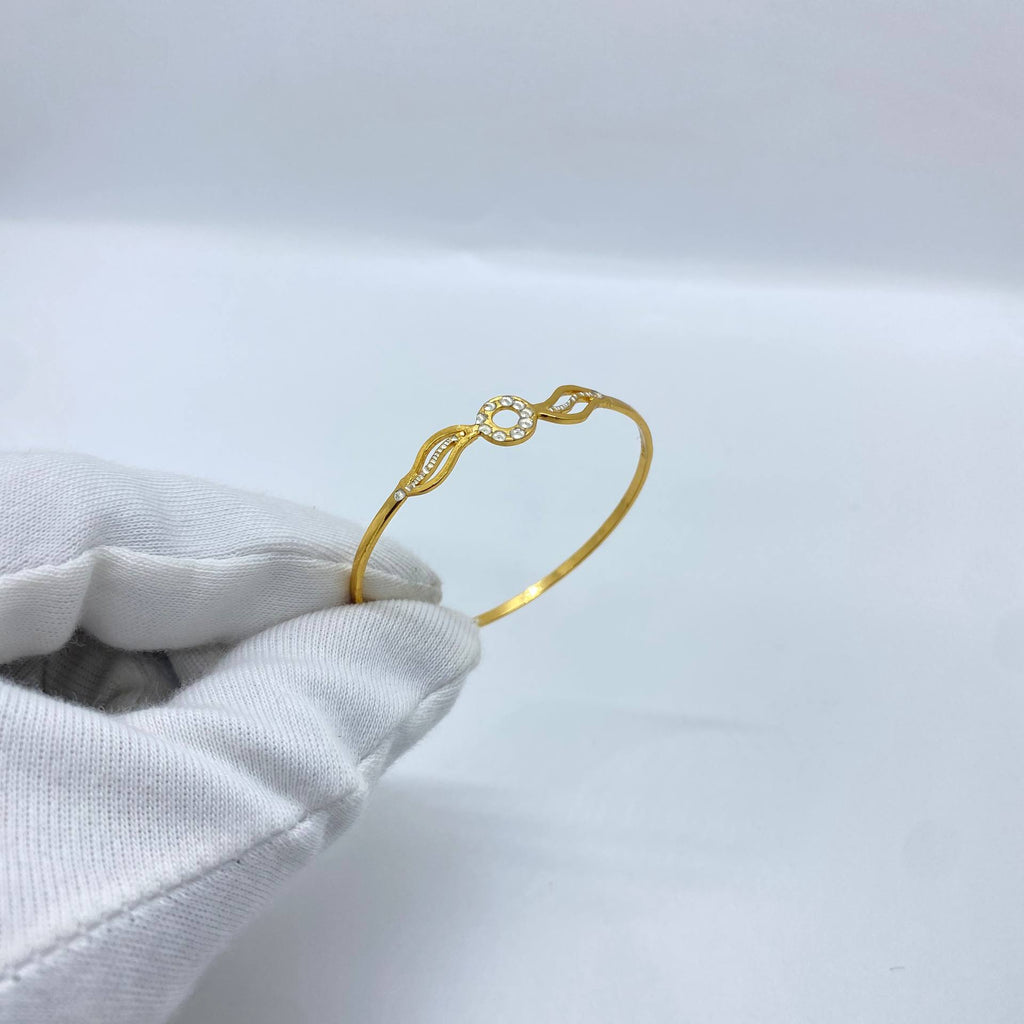 Crystal Infinity Gold Bangle