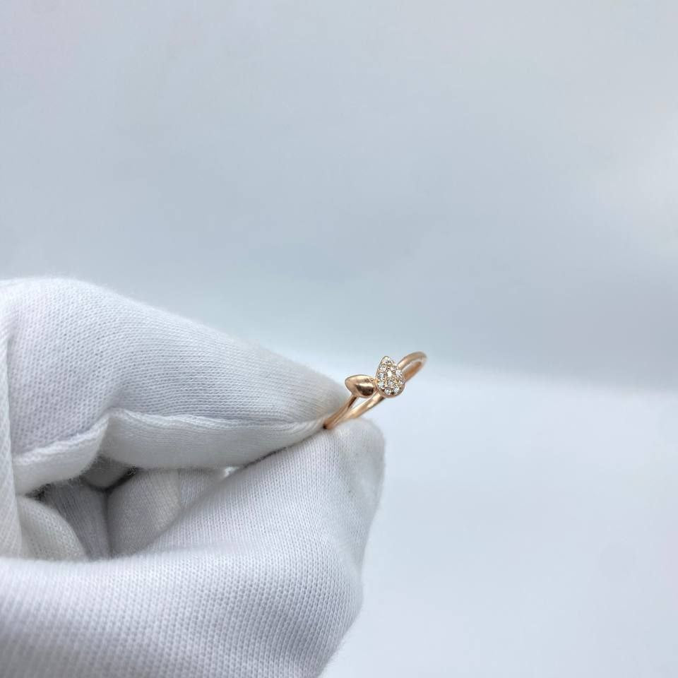 Crystal Leaf Rose Gold Ring