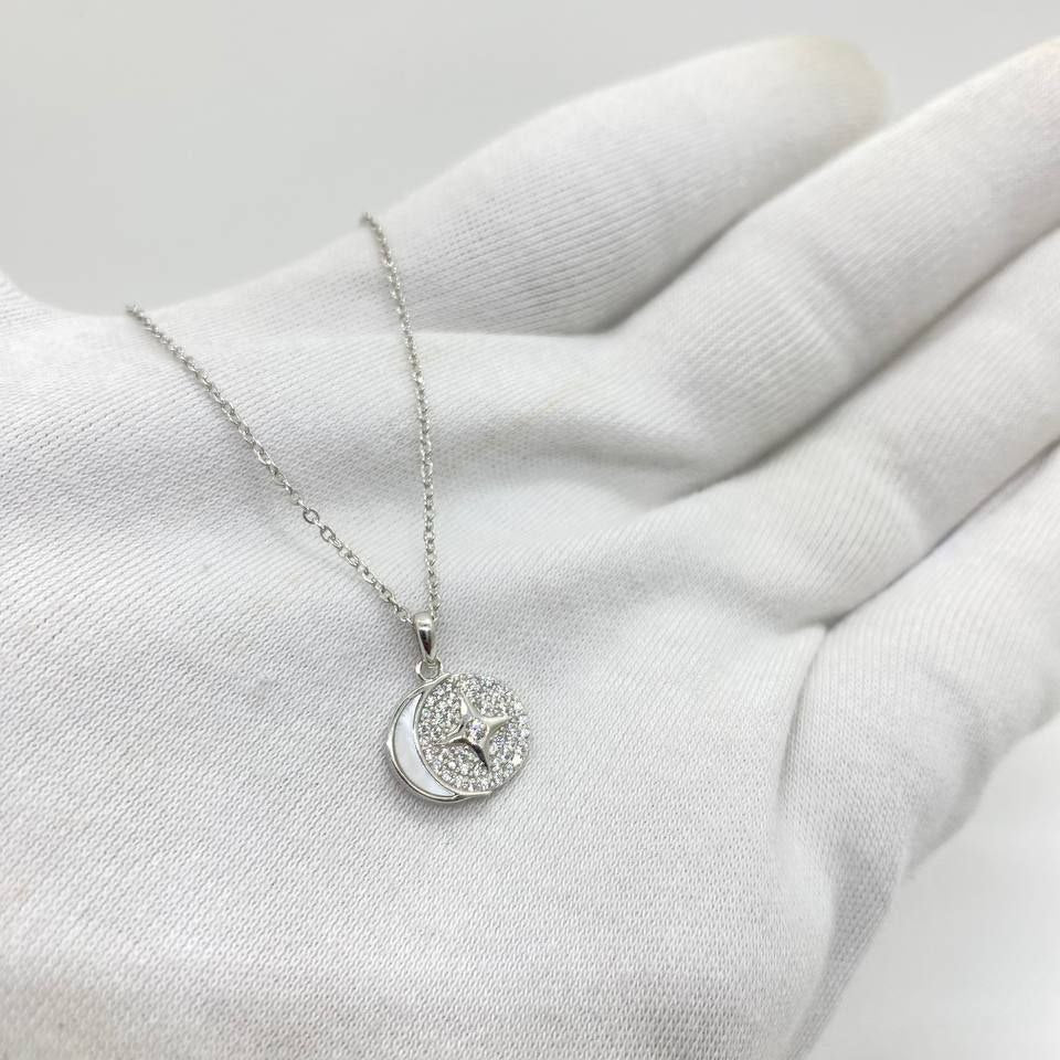 Crystal Moon & Star Necklace