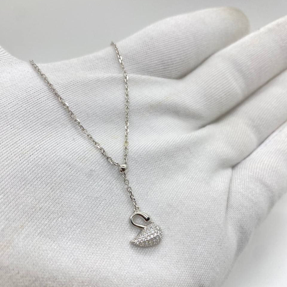Crystal white Swan Drop Necklace
