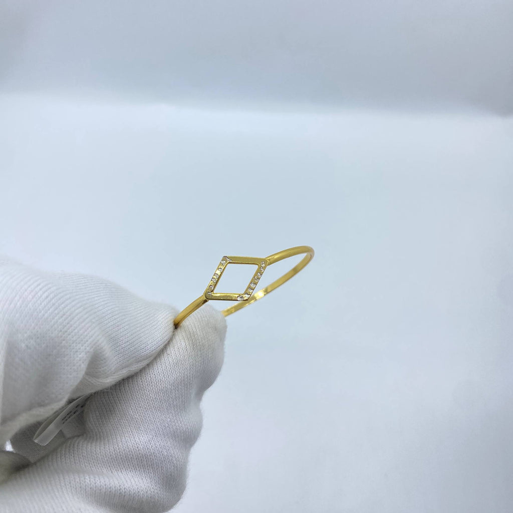 Diamond Frame Gold Bangle