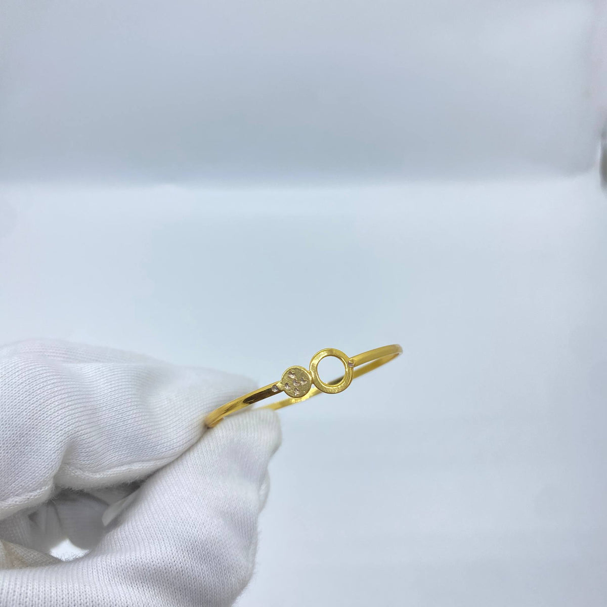 Double Circle Gold Bangle