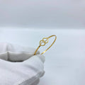 Double Flower Yellow Silver Bangle