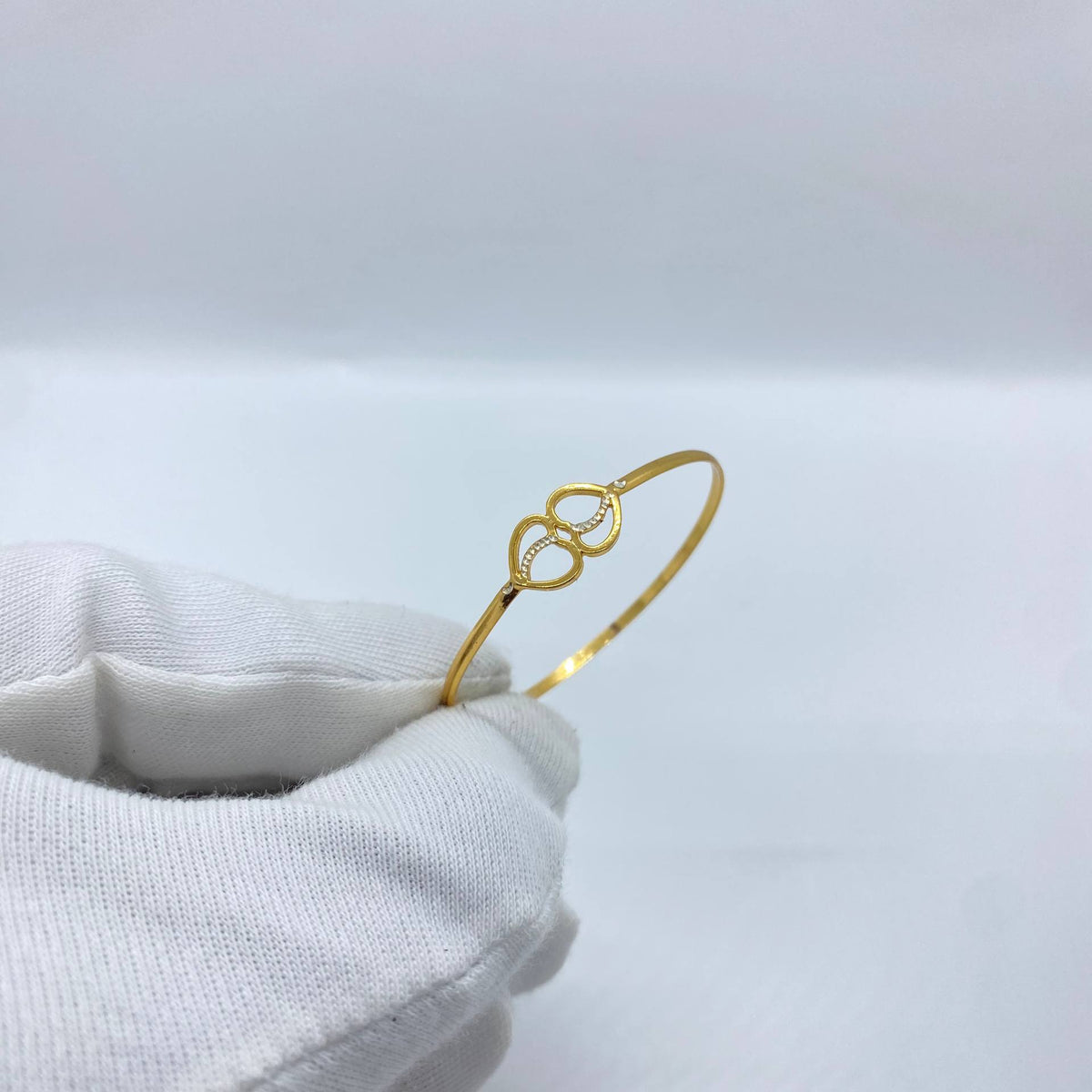 Double Flower Yellow Silver Bangle