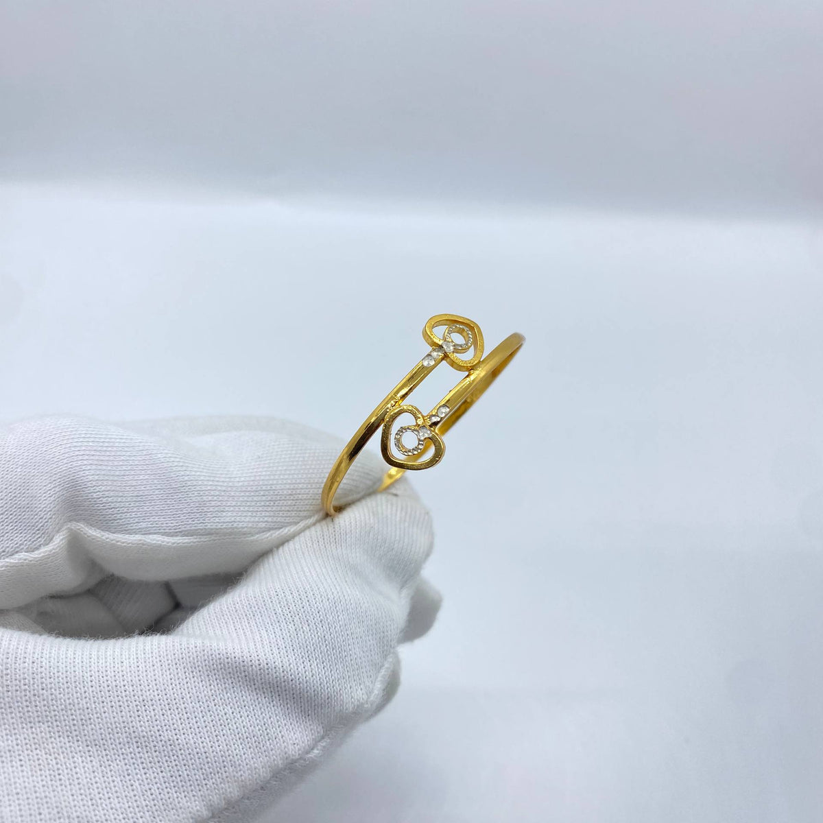 Double Geometric Yellow Bangle