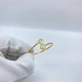 Double Square Heart Gold Bangle
