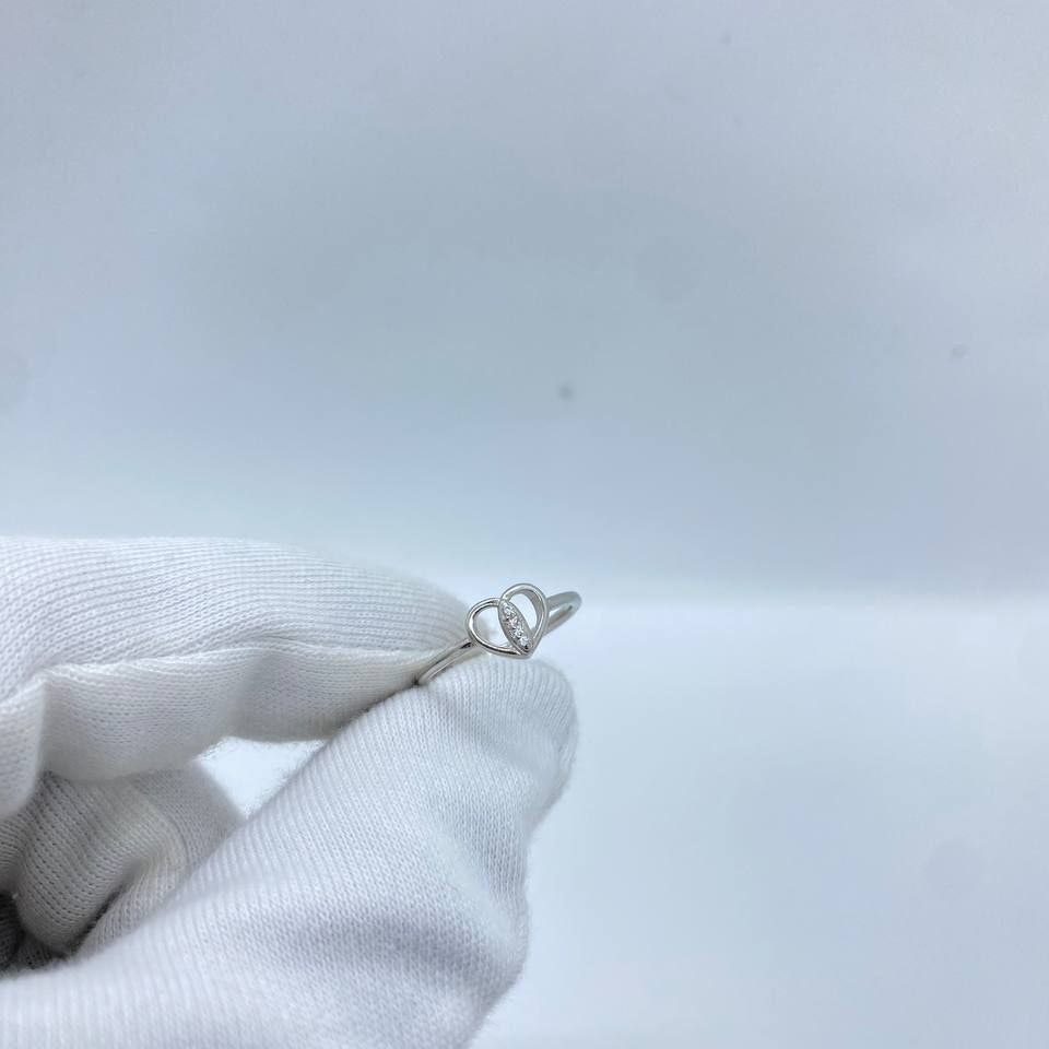 Double white Stone Silver Ring