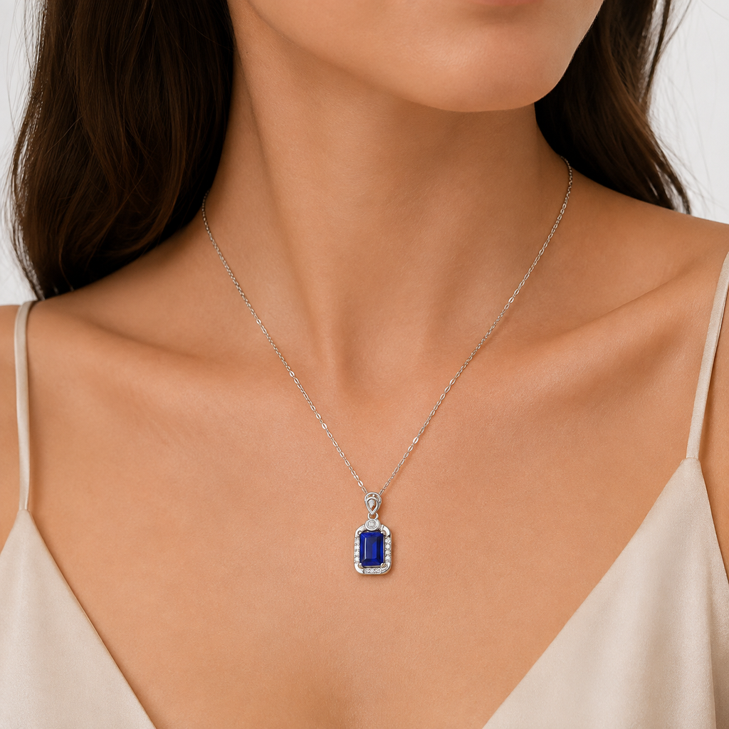 Elegant Blue Gemstone Necklace