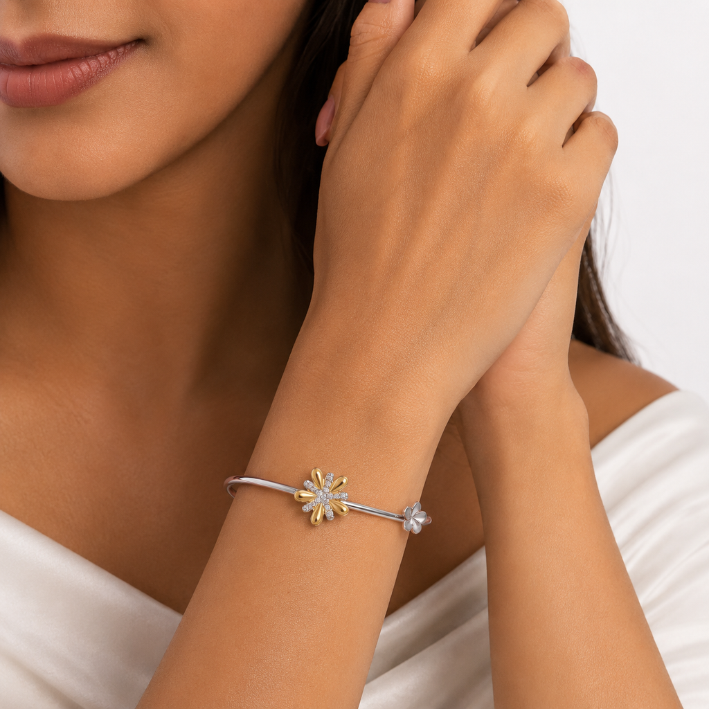 Elegant Floral Charm bangle