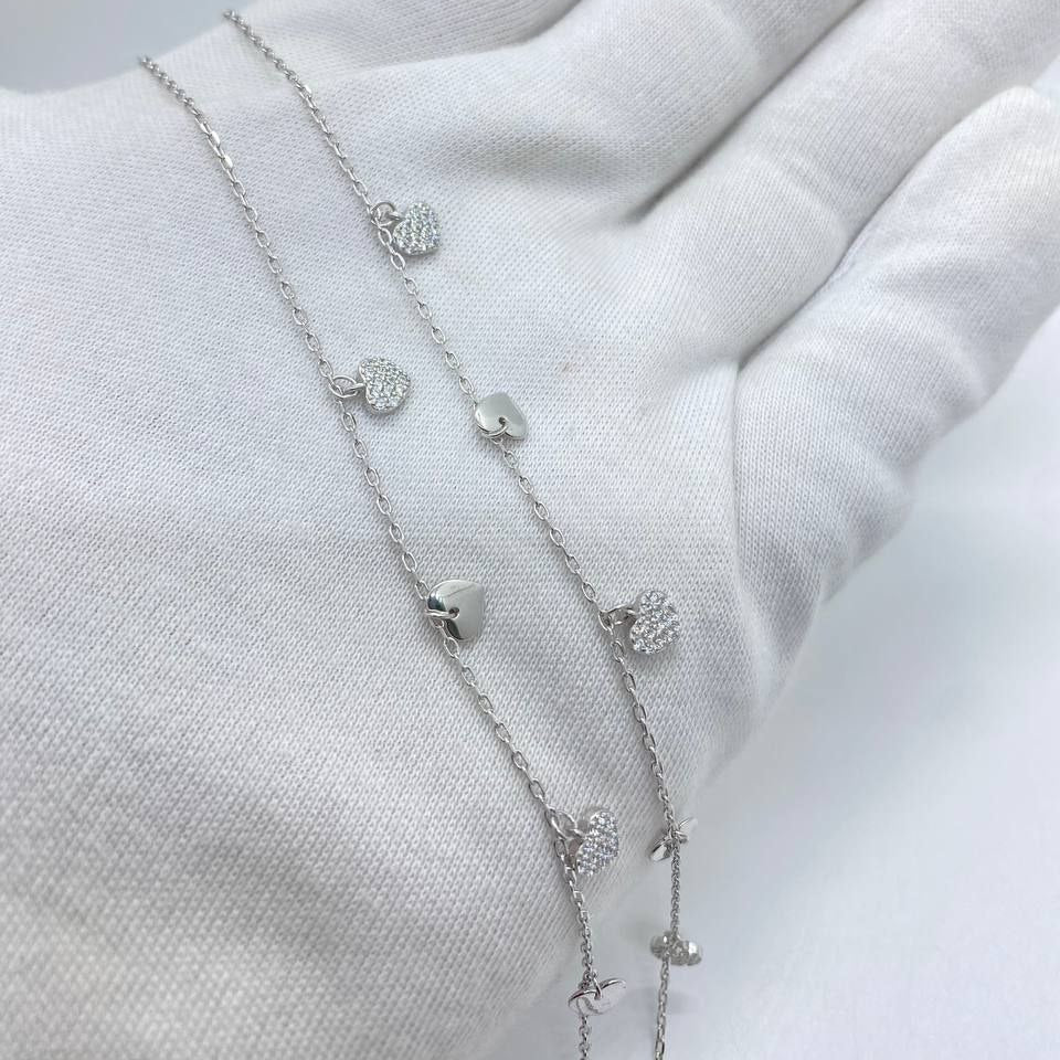 Elegant Heart Charm Anklets