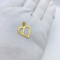 Elegant Open Heart Gold Pendant