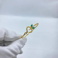 Emerald Butterfly Heart Gold Bangle