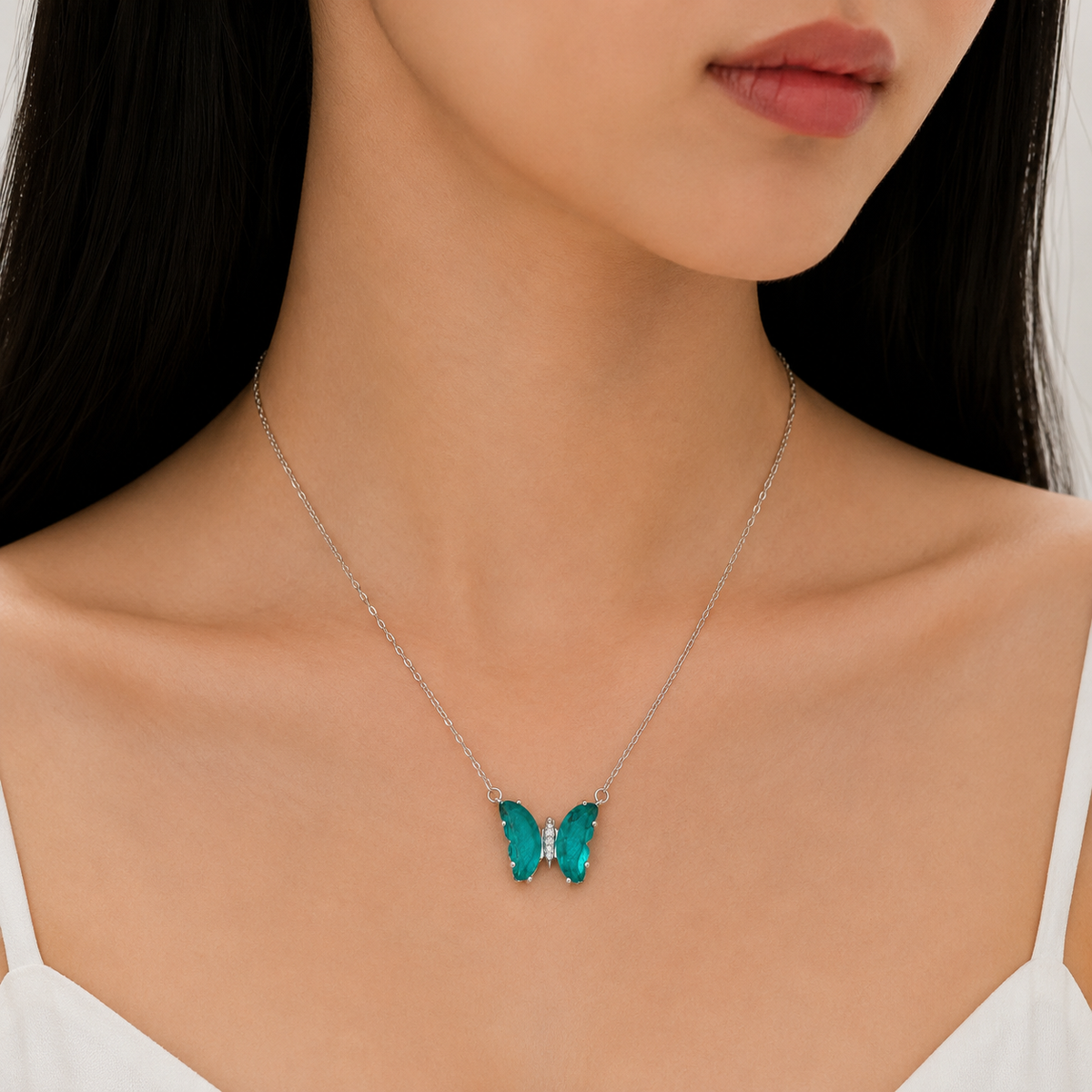 Emerald Butterfly Necklace