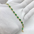 Emerald Green Oval Stone Bracelet