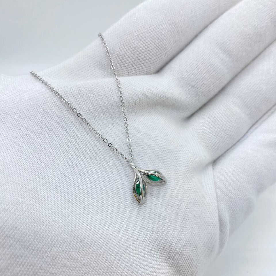 Emerald Leaf Necklace
