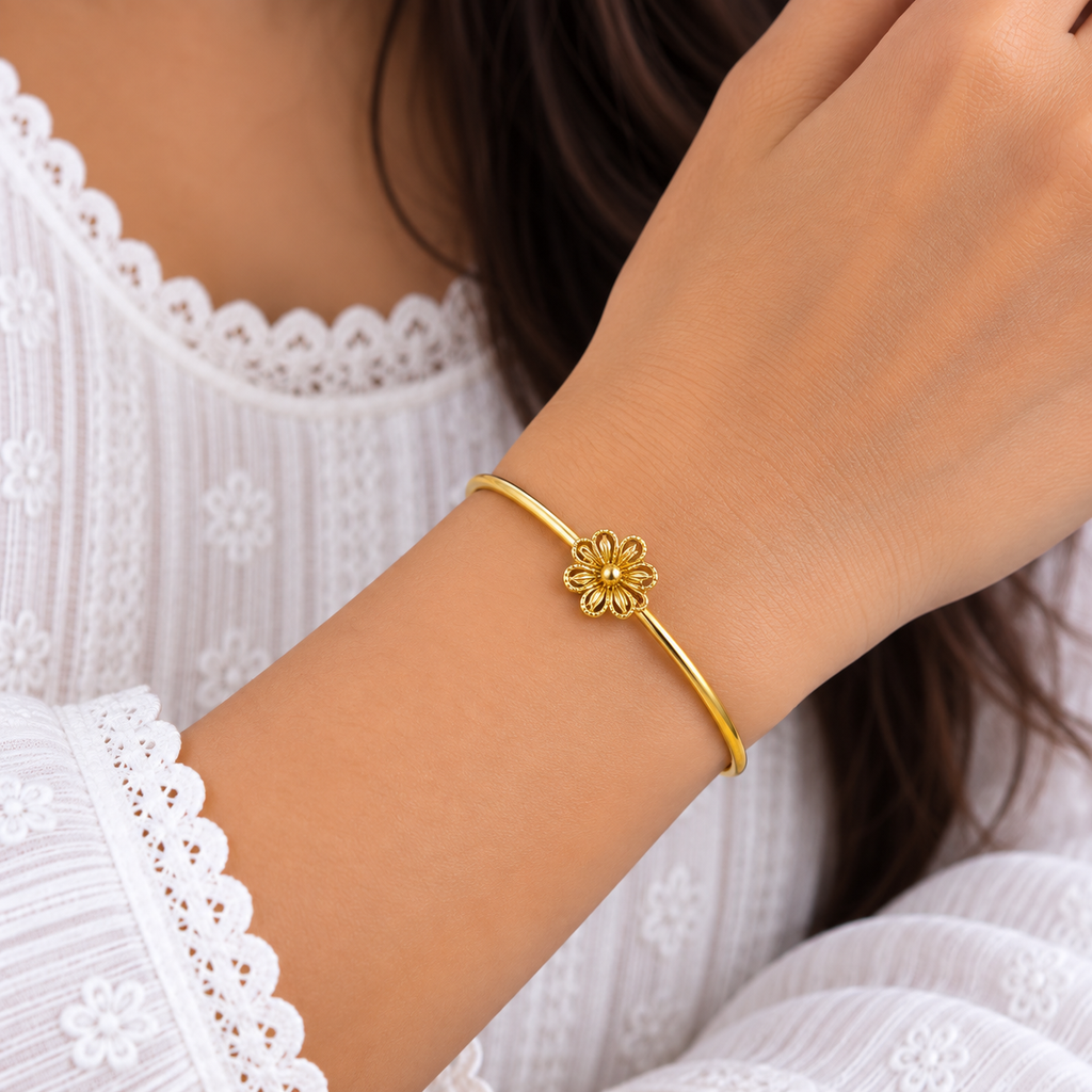 Floral Gold Bangle