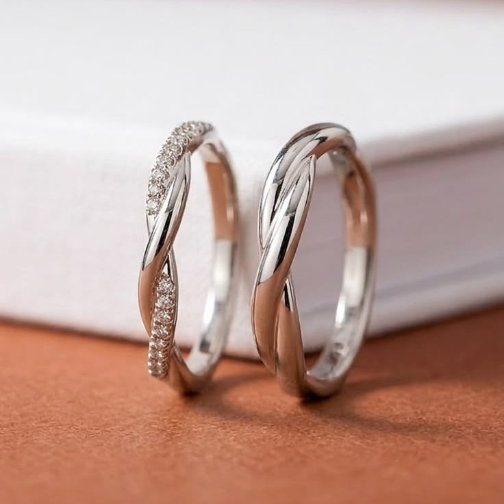 Forever Solitaire Couple Ring